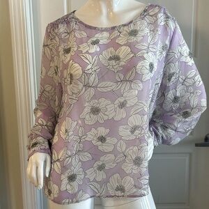 CAbi Lavender Floral Blouse